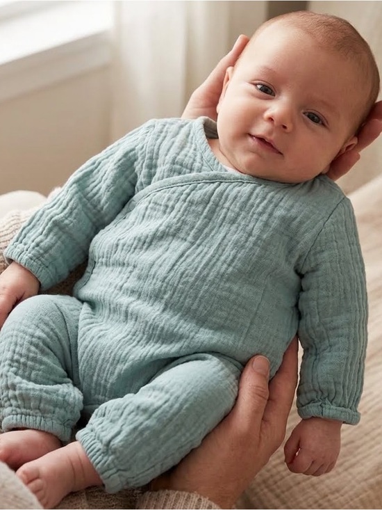 Old Navy Other - Old Navy Unisex Long-Sleeve Double-Weave Wrap-Front One-Piece for Baby